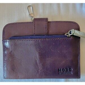 Vintage Hobo International Leather Coin/ Card Holder Wallet Brown Minimal